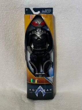 DC Aquaman 'Black Manta' Figure with Black and Silver Armor and Red Eye Accents